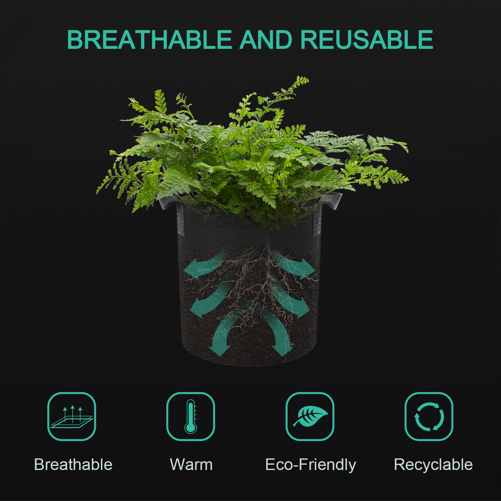 Mars Hydro 5 Gallon Grow Bag Plant Container (5 Packs)