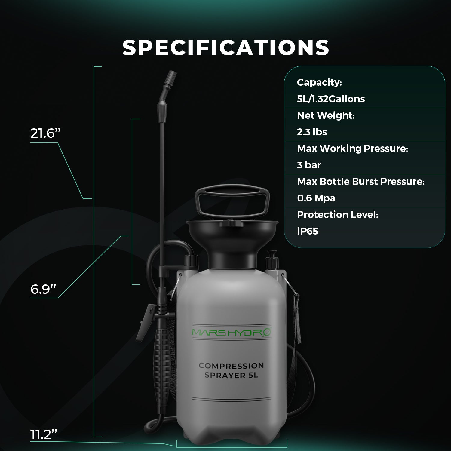 Mars Hydro 1.35 Gallon Pump Pressure Sprayer