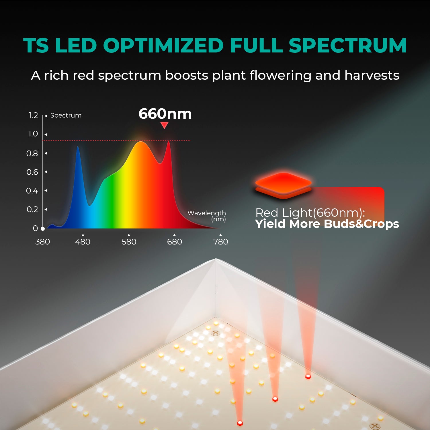 Mars Hydro TSW2000 Complete Grow Tent Kit | 300W LED Grow Light | 120x120x200cm Indoor Grow Tent | 6″ Ventilation System | 6“ Clip-on fan
