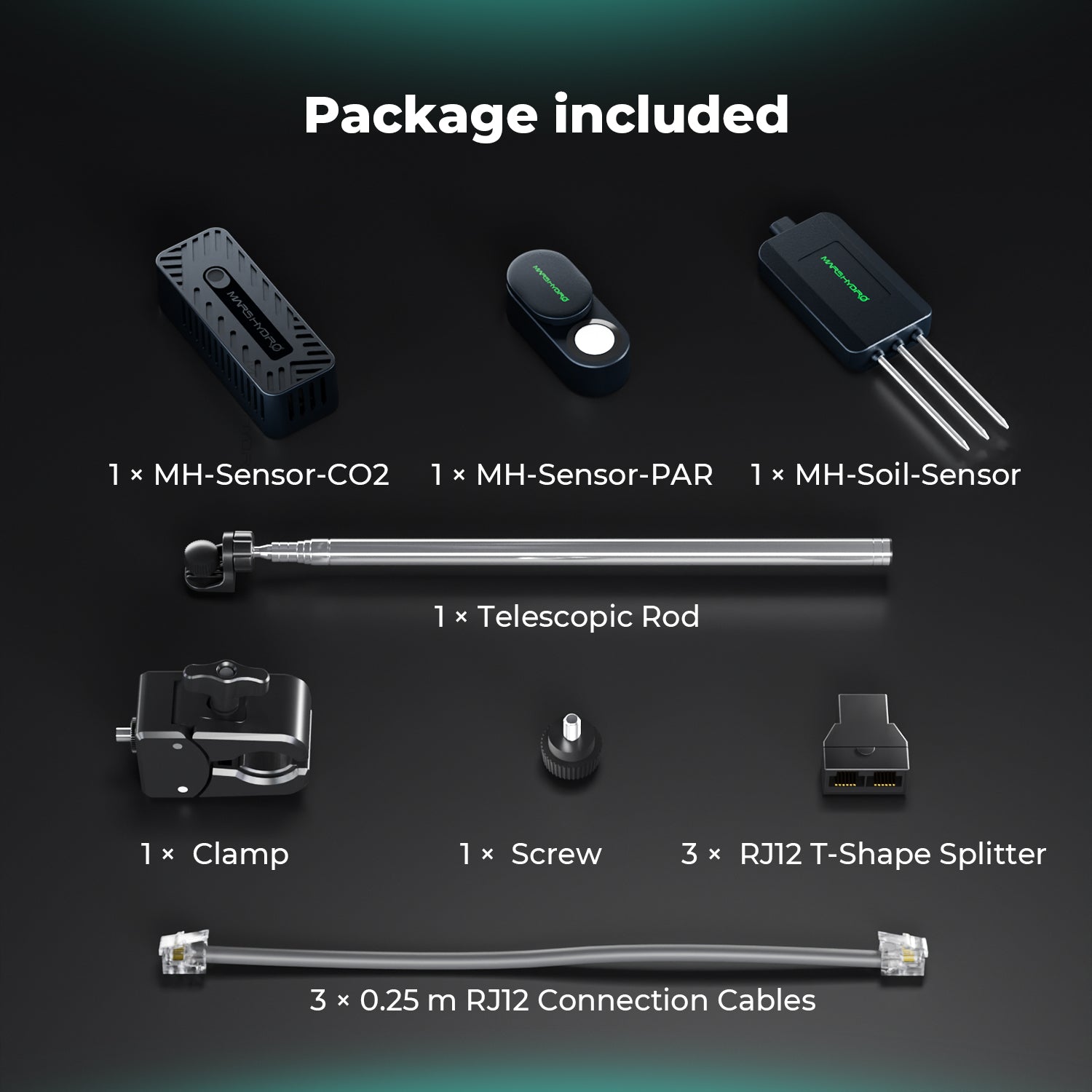 Mars Hydro Smart Sensor Kit – PPFD, CO₂, and Soil Sensors for iControl & iHub Pro
