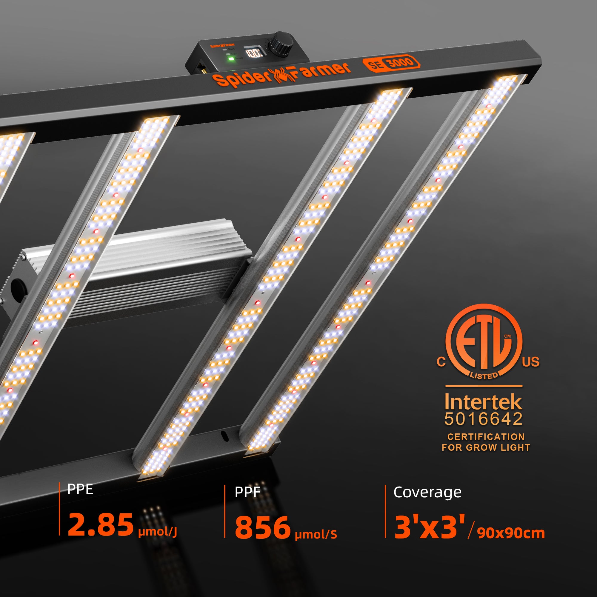 New Spider Farmer®SE3000 300W LED Grow Light Dimmable