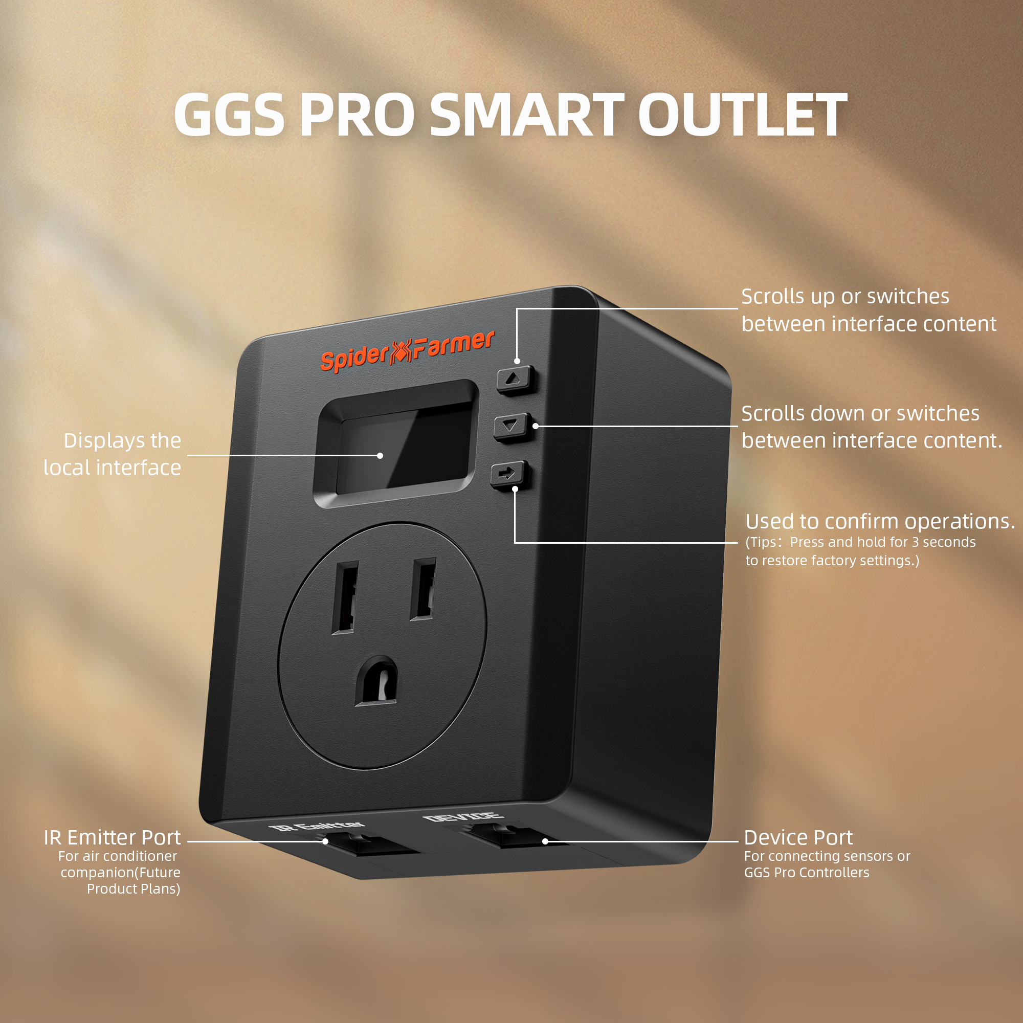 Spider Farmer S-Station | Wi-Fi & Bluetooth , Smart Plug Controller 1875W 15A for Indoor Growing