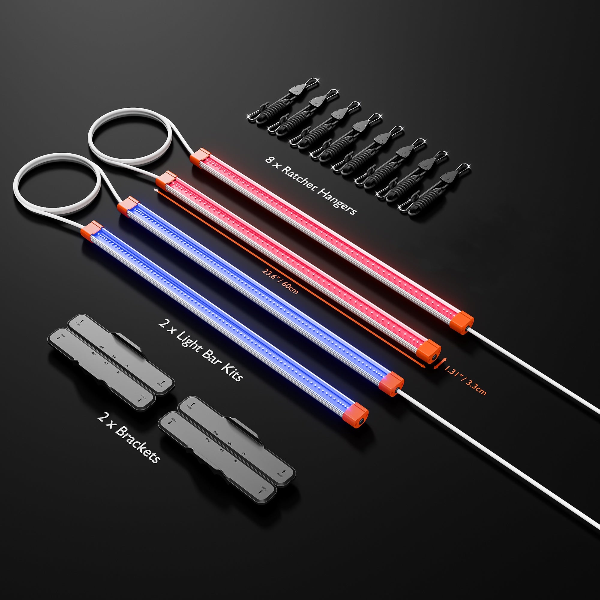 2026 Newest Spider Farmer UV30 & IR16 LED Grow Light Bars Set (23.6”)