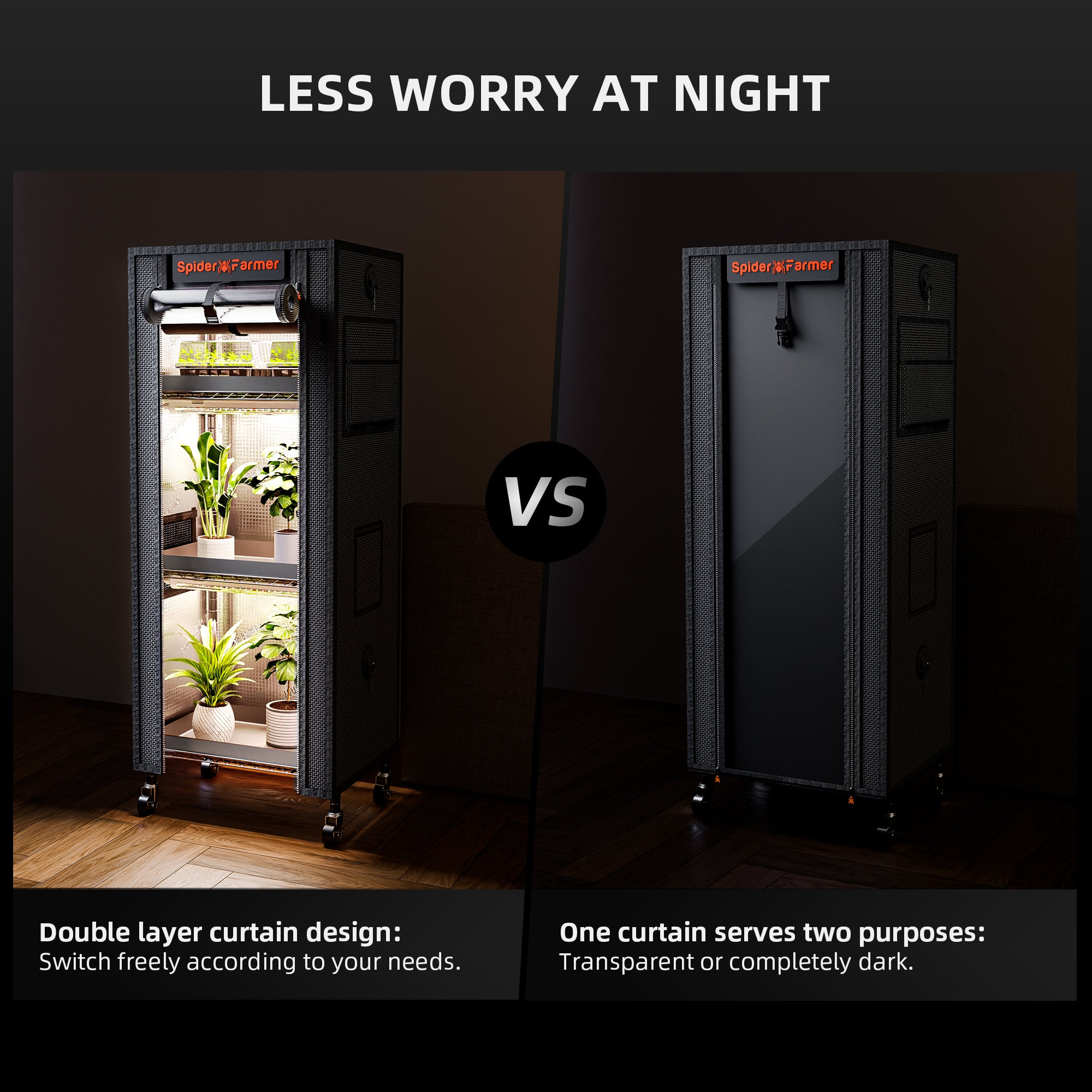 Spider Farmer 4 Tier Plant Stand With Grow Lights 54W