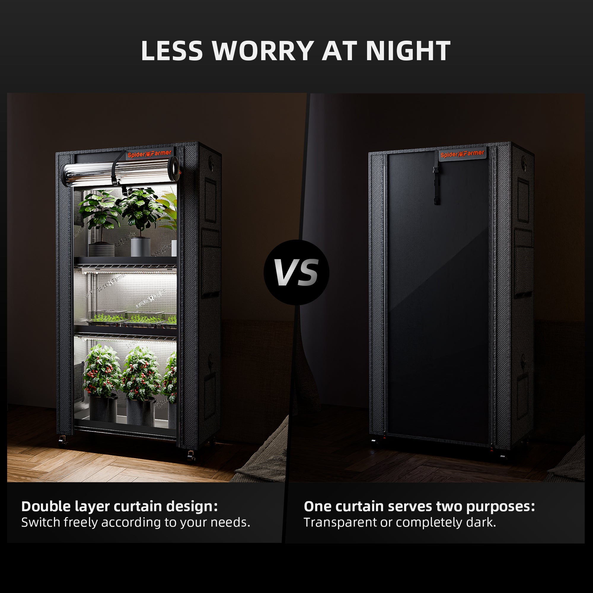 Spider Farmer 4 Tier Plant Stand With Grow Lights 108W