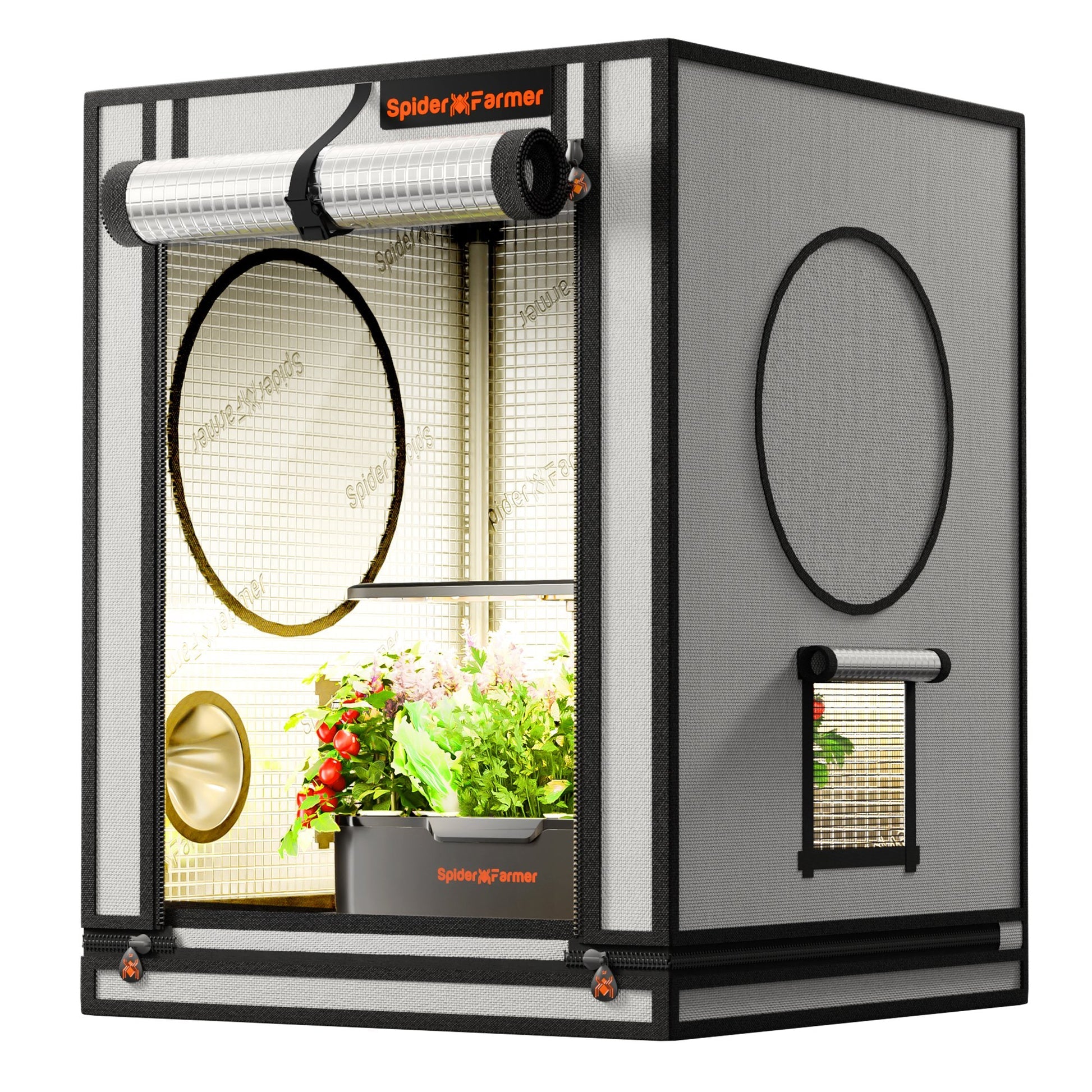 Spider Farmer 60×60×80 cm Mini Grow Tent – 2000D Lightproof Grow Tent for Cuttings, Seedlings, Clones & Microgreens