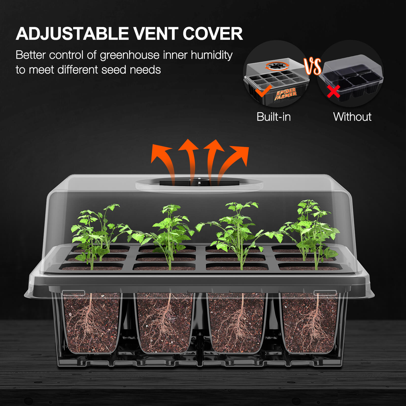 Spider Farmer 4-Pack Seed Starter Trays with Dome