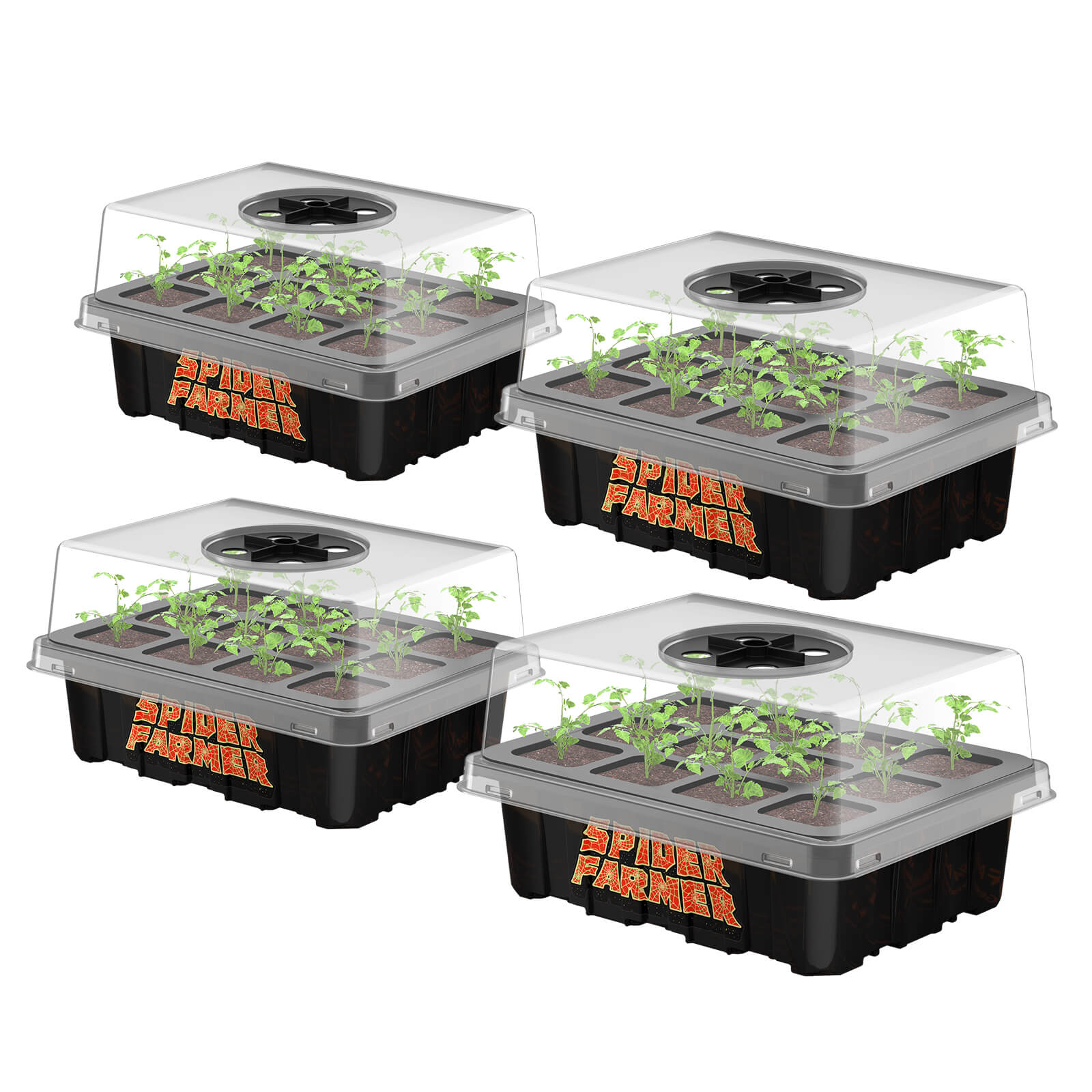 Spider Farmer 4-Pack Seed Starter Trays with Dome
