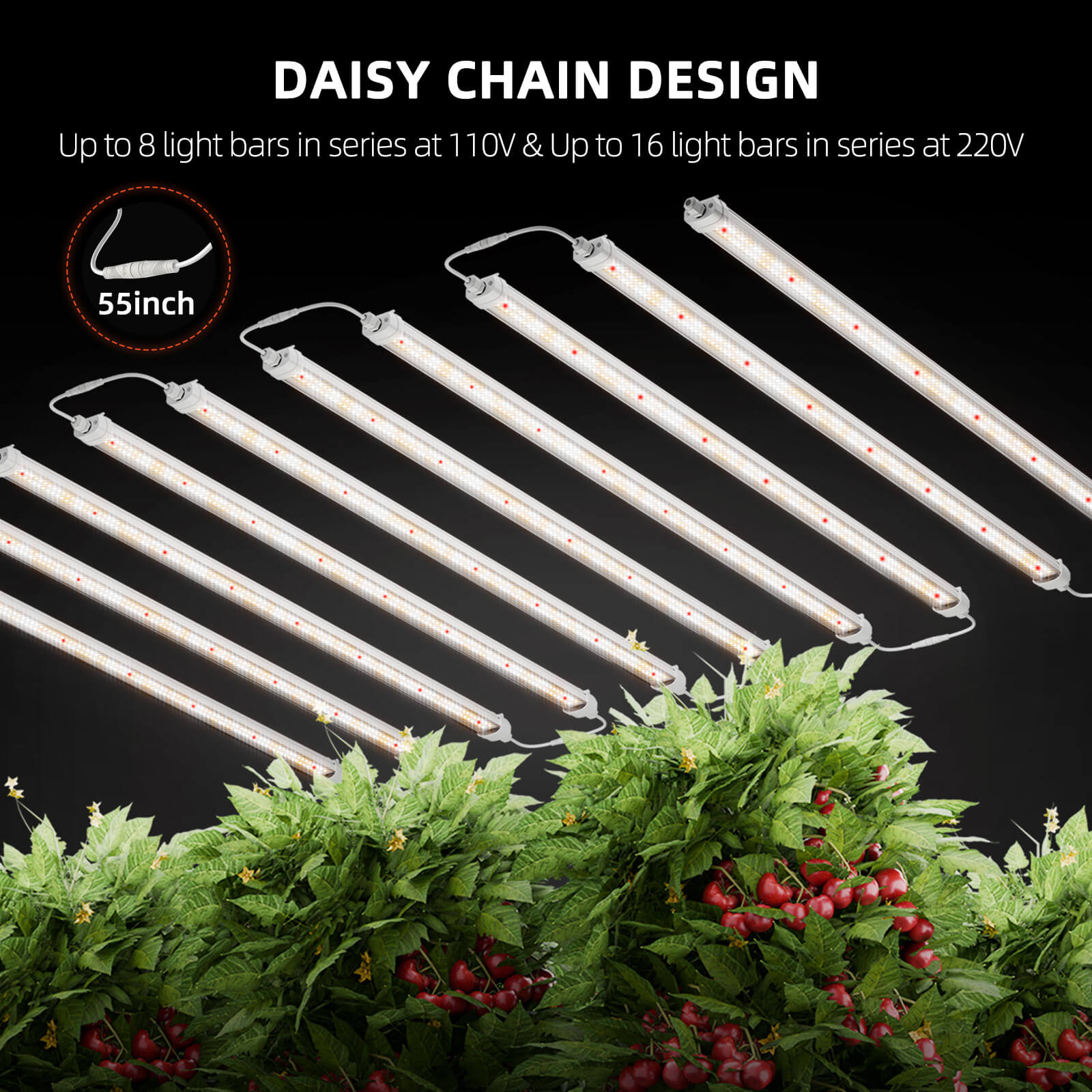 Spider Farmer® Glow80 80W LED Grow Light Bars, Full Spectrum, IP65 Waterproof, Linkable Lamps