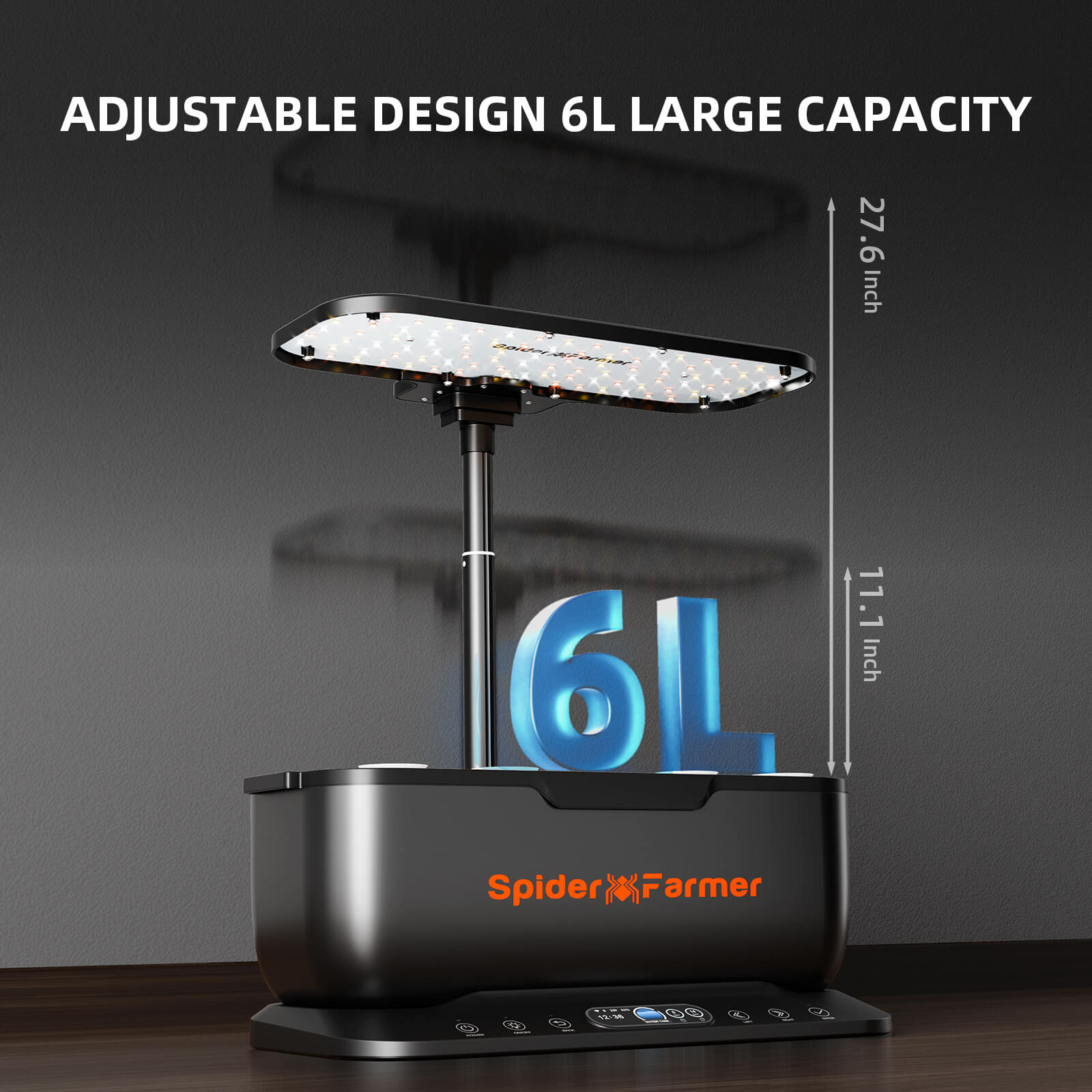 Spider Farmer SmartG12 Hydroponic Gardening System Kit,APP & Wifi Controlled,36W LED Grow Light,12 Pods Indoor Herb Garden,6L Water Tank