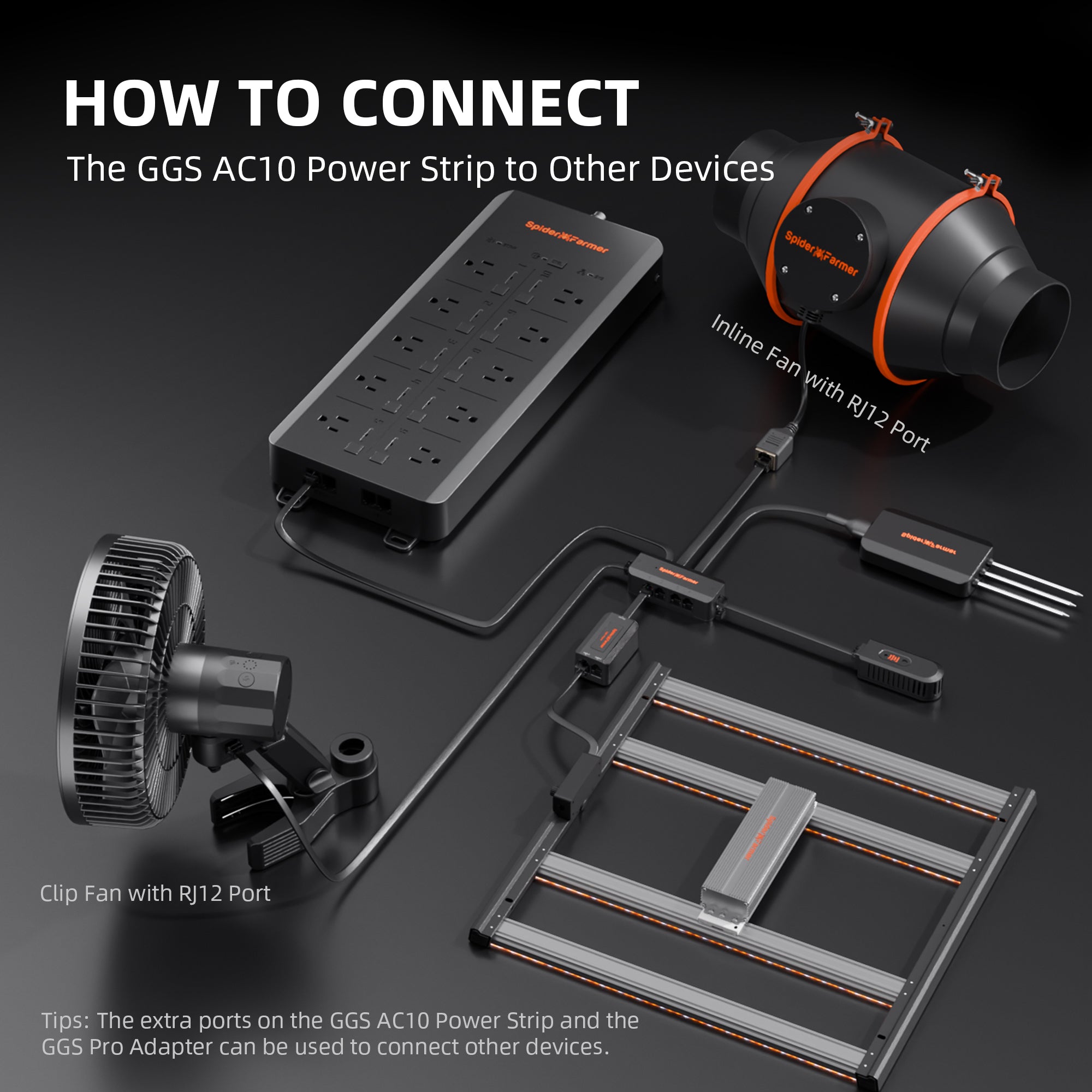 Spider Farmer GGS AC10 Power Strip with 10 Outlets