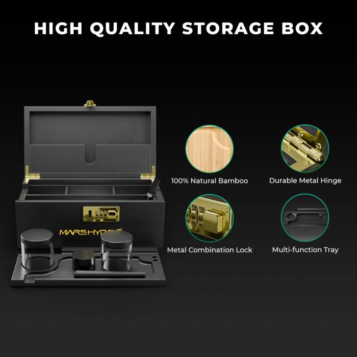 Mars Hydro Lockable Bamboo Storage Box for Home