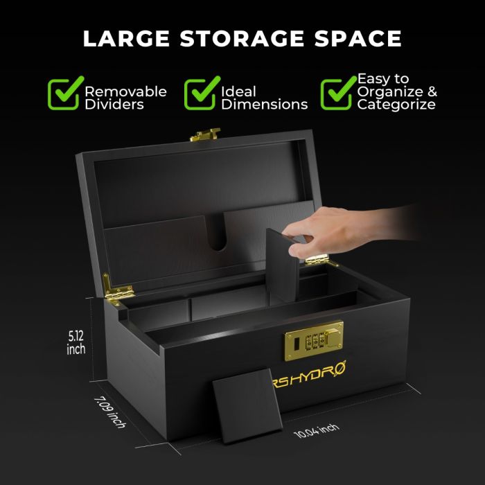 Mars Hydro Lockable Bamboo Storage Box for Home
