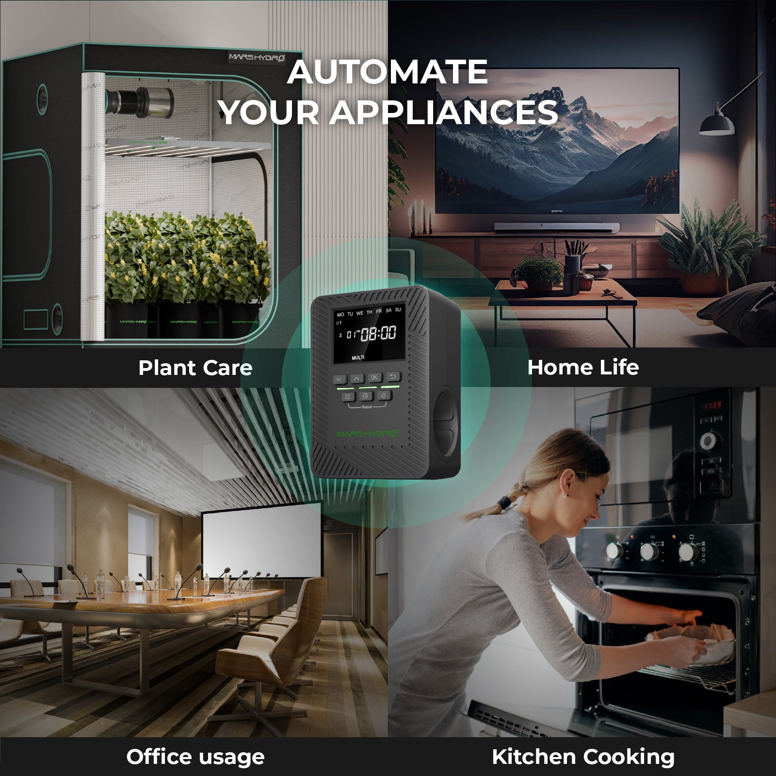 Mars Hydro iTime 2-in-1 Smart Timer Dual Outlet App Control Custom Scheduling