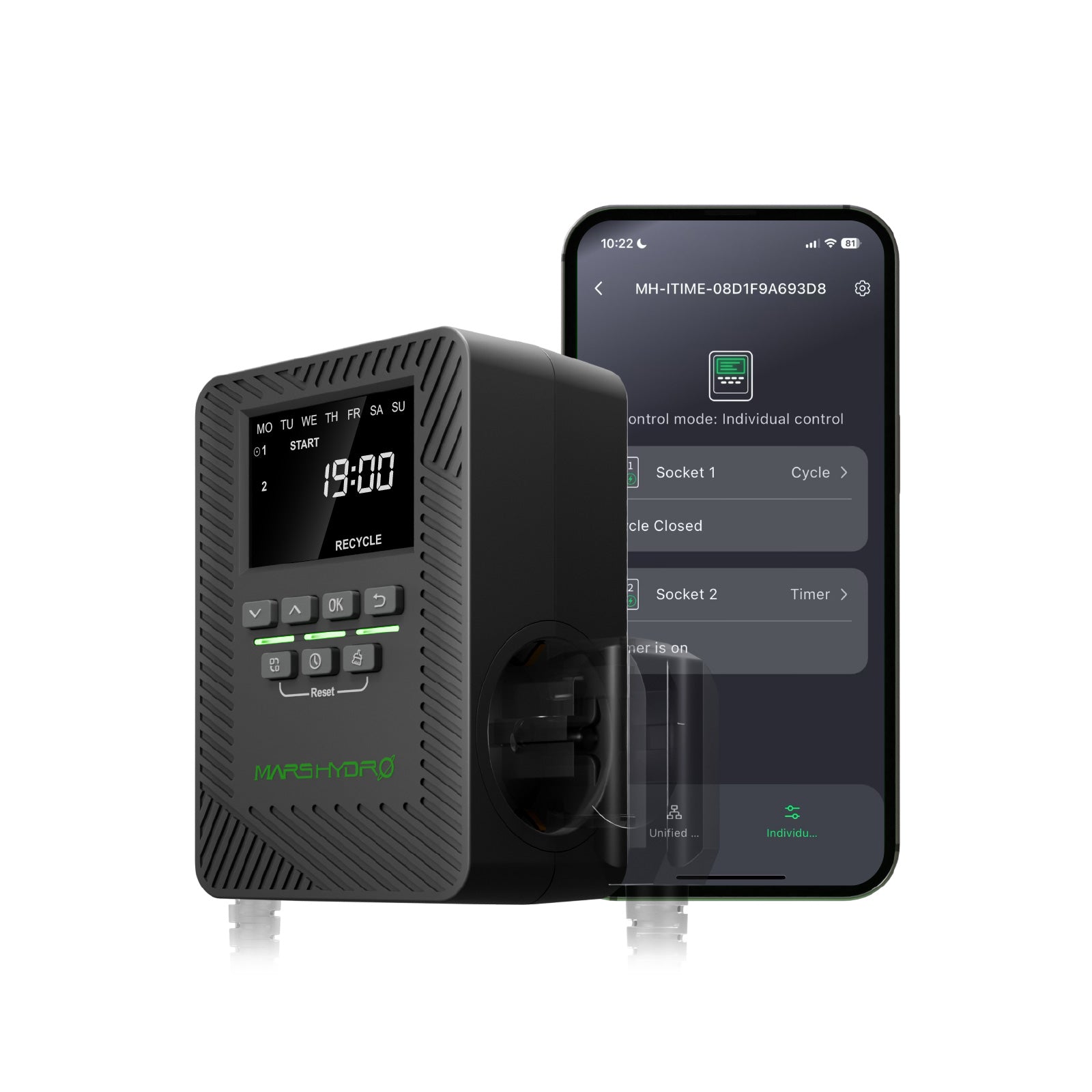Mars Hydro iTime 2-in-1 Smart Timer Dual Outlet App Control Custom Scheduling