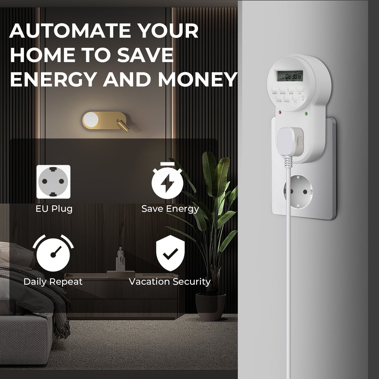 Mars Hydro 7-Day Programmable Digital Timer for Home Use Indoor Grow Light Electrical Outlets