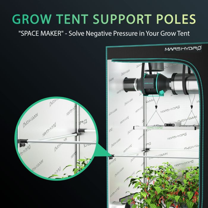 Mars Hydro Grow Tent Side Support Pole Kits High CFM Kit 4’X4′ (120CMX120CM)
