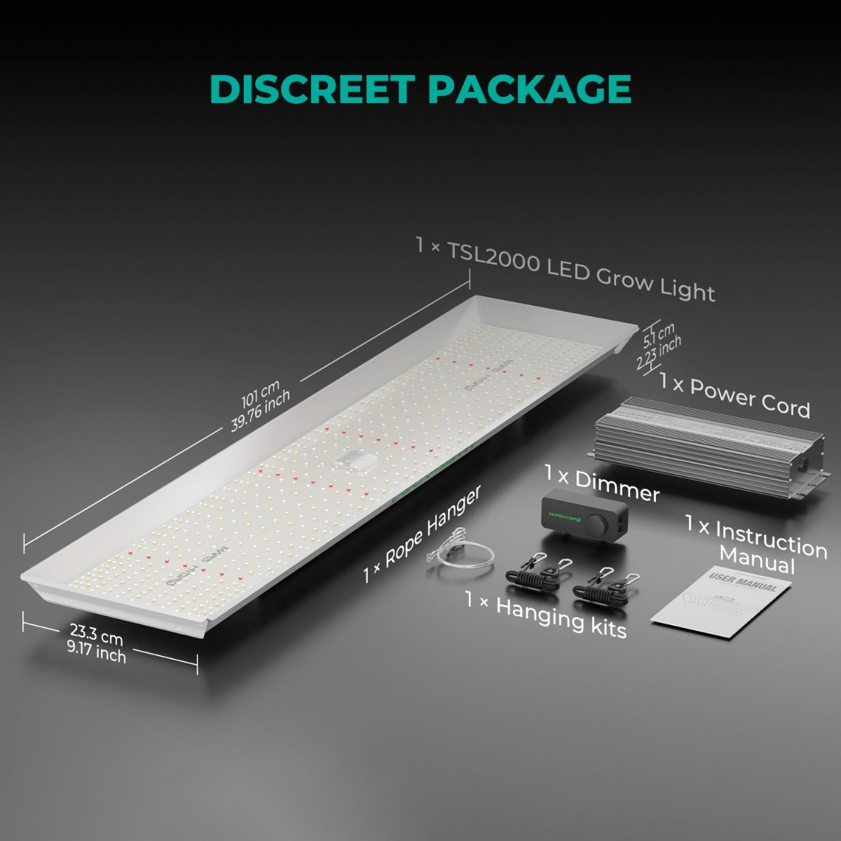 [2026 New Update] Mars Hydro TSL 2000 Full Spectrum Dimmable 300W LED Grow Light Growlampe for 120×60 Growbox