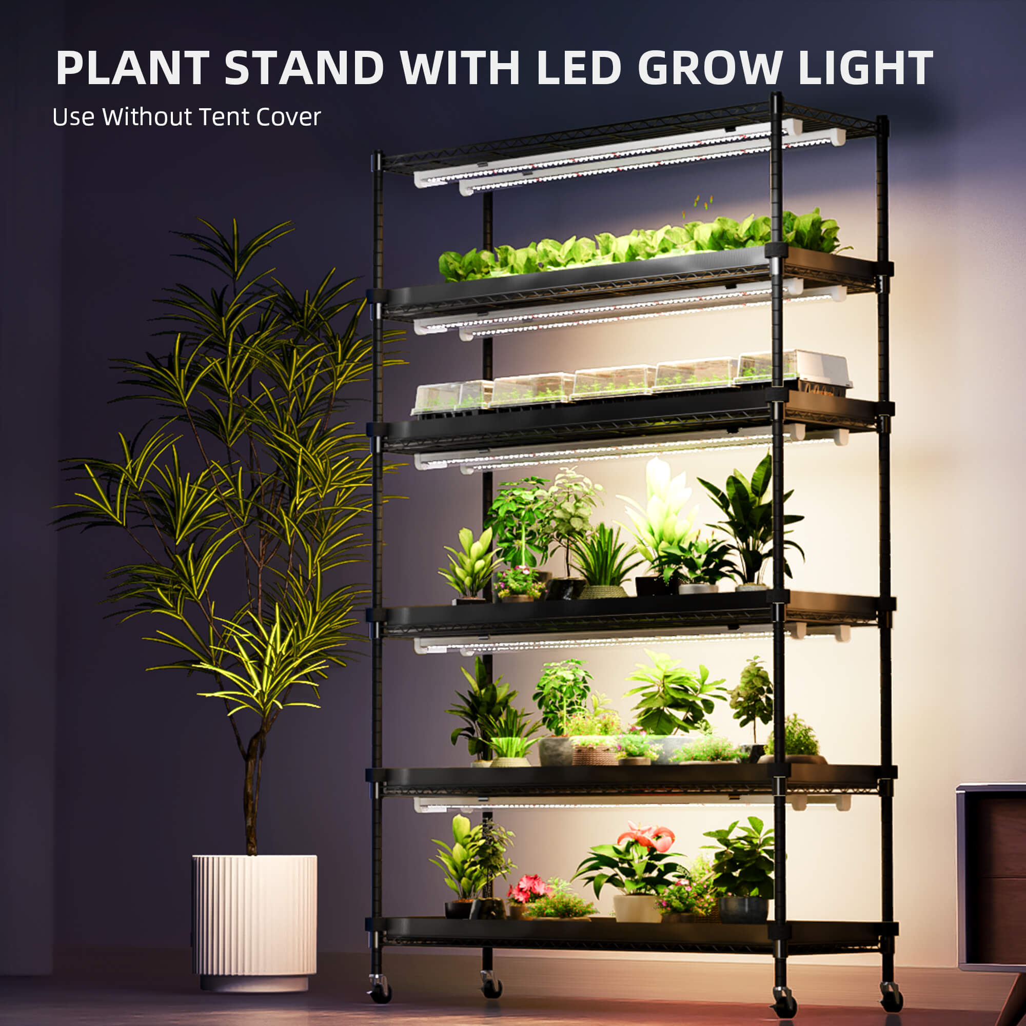 Spider Farmer 6 Tier Plant Stand With Grow Lights 220W