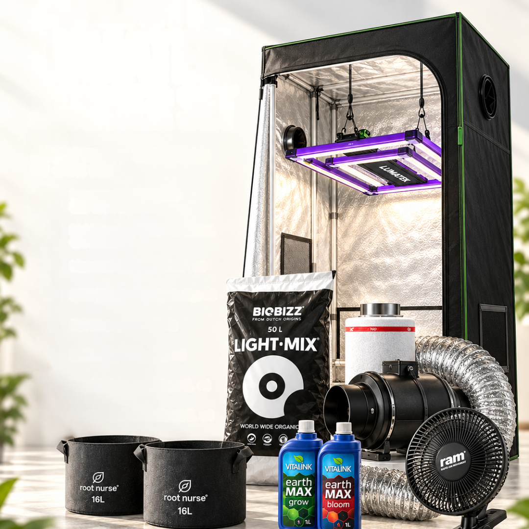 Illustrative image for the 2 Plant Lumatek Starter Set. See the included equipment list for exact models and quantities.