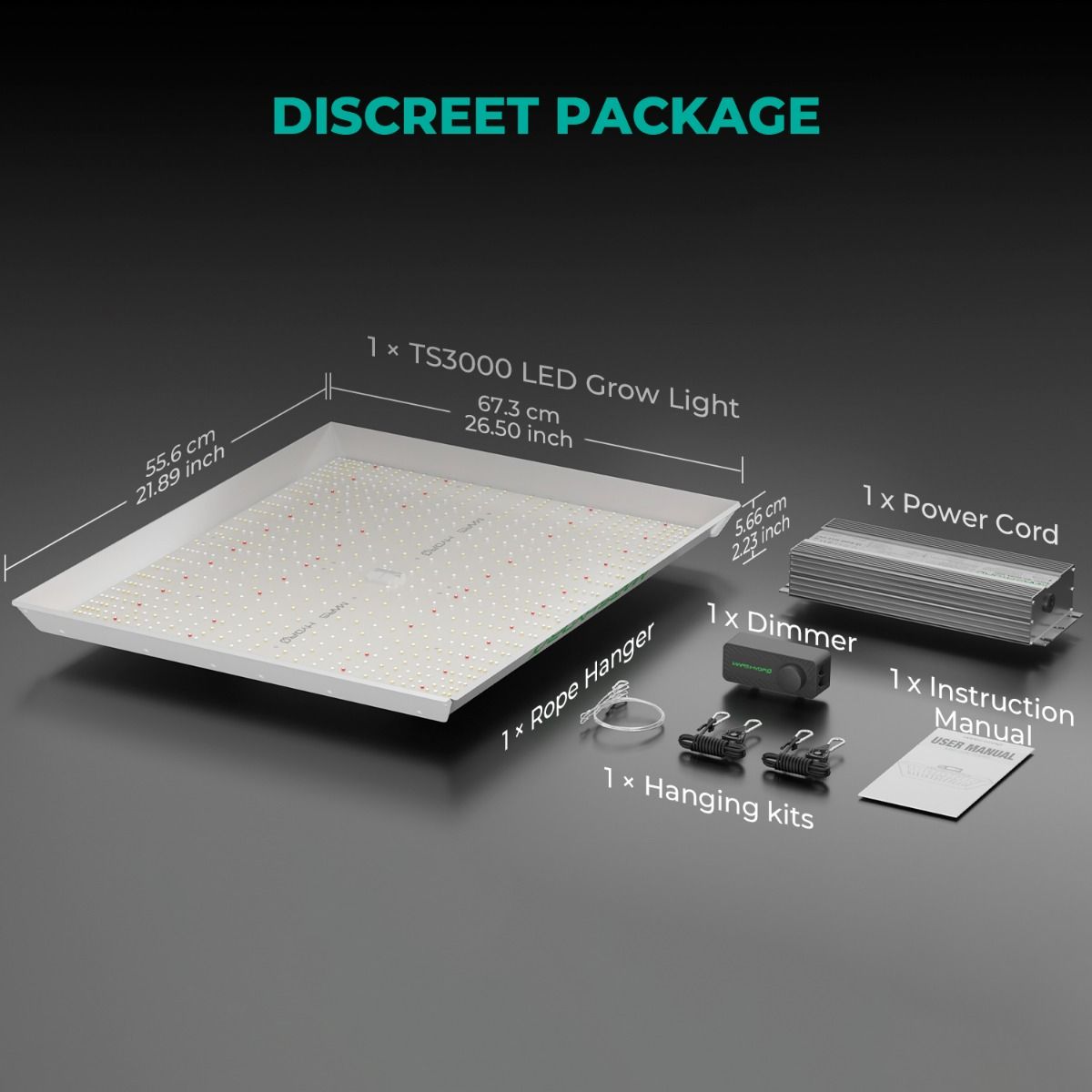 [2026 New Update] Mars Hydro TS 3000 420W Dimmable Full Spectrum LED Grow Light Growlampe